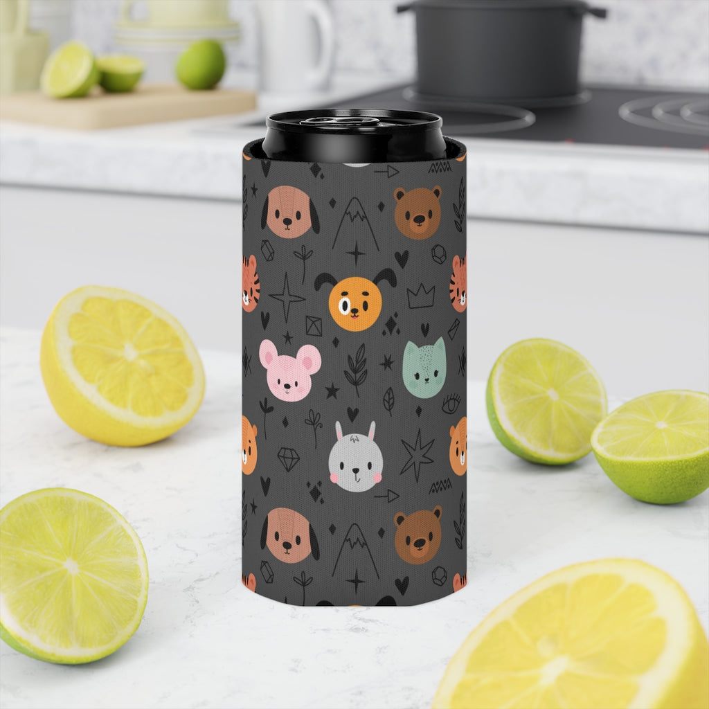 "Nature Cartoon Animals and Dogs" Can Cooler