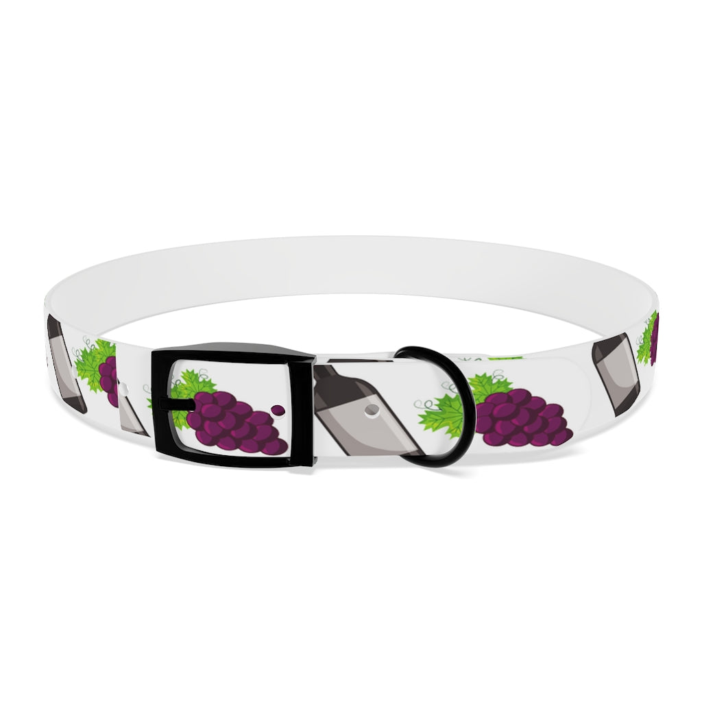 "Wine Bottle and Grapes" Pet Collar