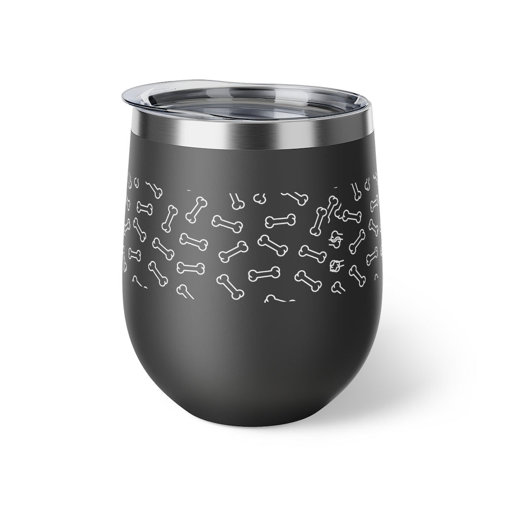 "Dog Bone Theme" Copper Vacuum Insulated Cup, 12oz (Wine Tumbler)