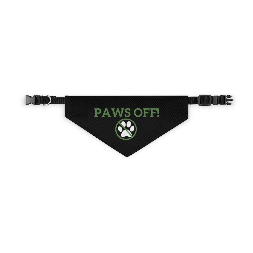 "Paws Off" Pet Bandana Collar (Green)