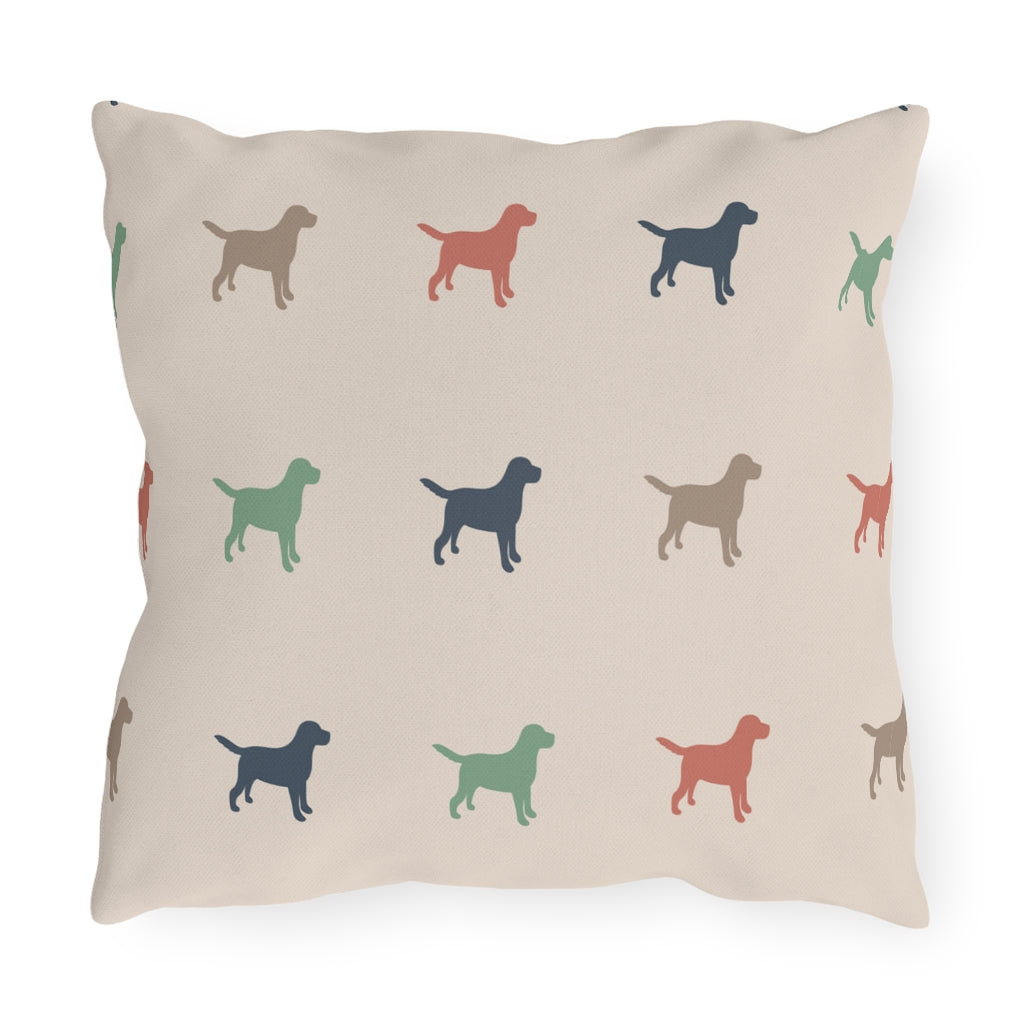 "Quaint Colored Dogs" Outdoor Pillows