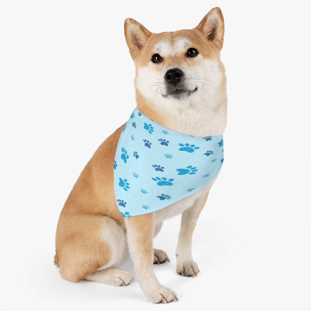 "Blue Paw Print" Pet Bandana Collar