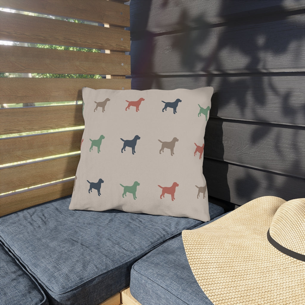"Quaint Colored Dogs" Outdoor Pillows