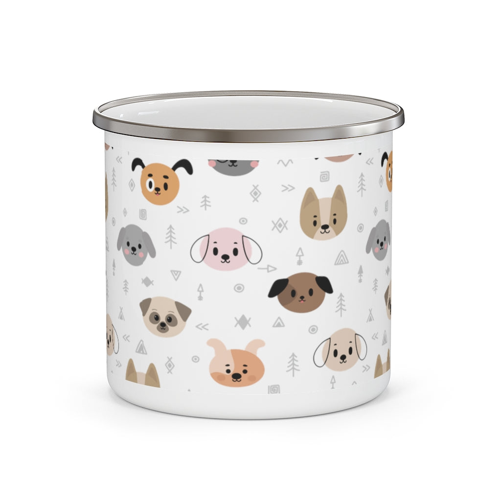 "Cute Cartoon Dogs" Enamel Camping Mug