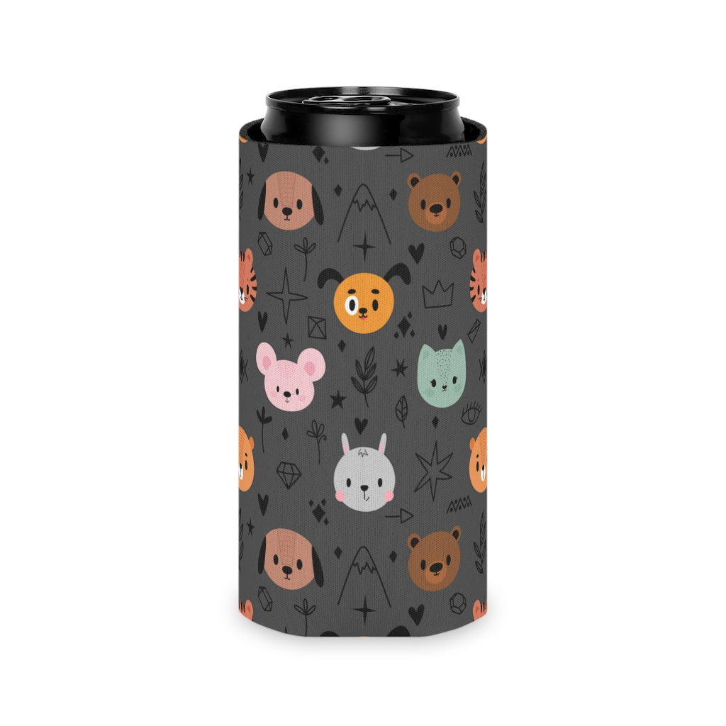 "Nature Cartoon Animals and Dogs" Can Cooler
