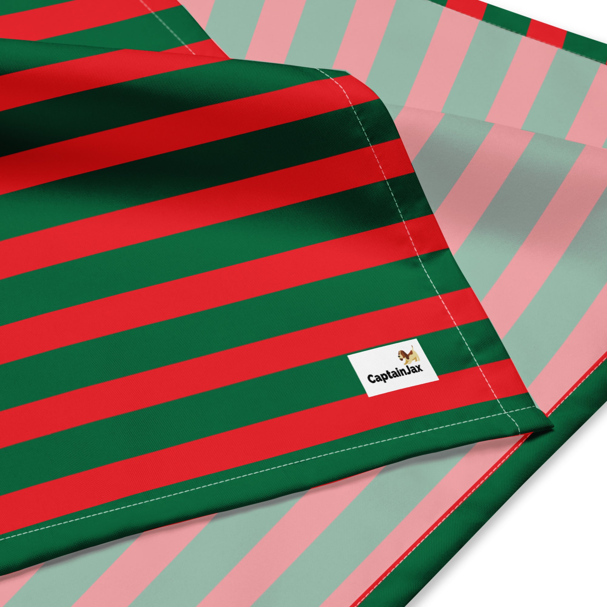 "Red and Green Pattern" All-over print bandana