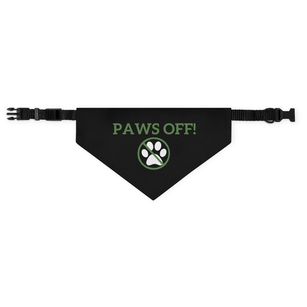 "Paws Off" Pet Bandana Collar (Green)