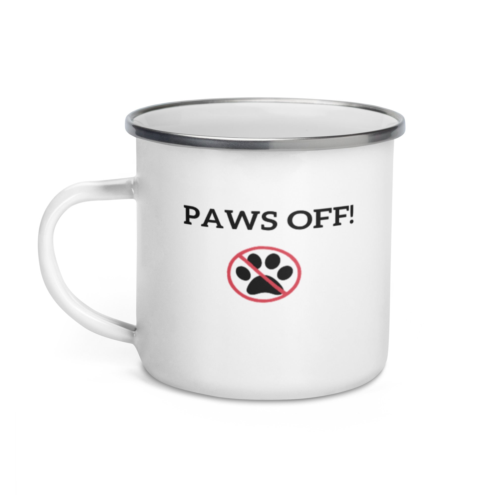 "Paws Off" Enamel Mug