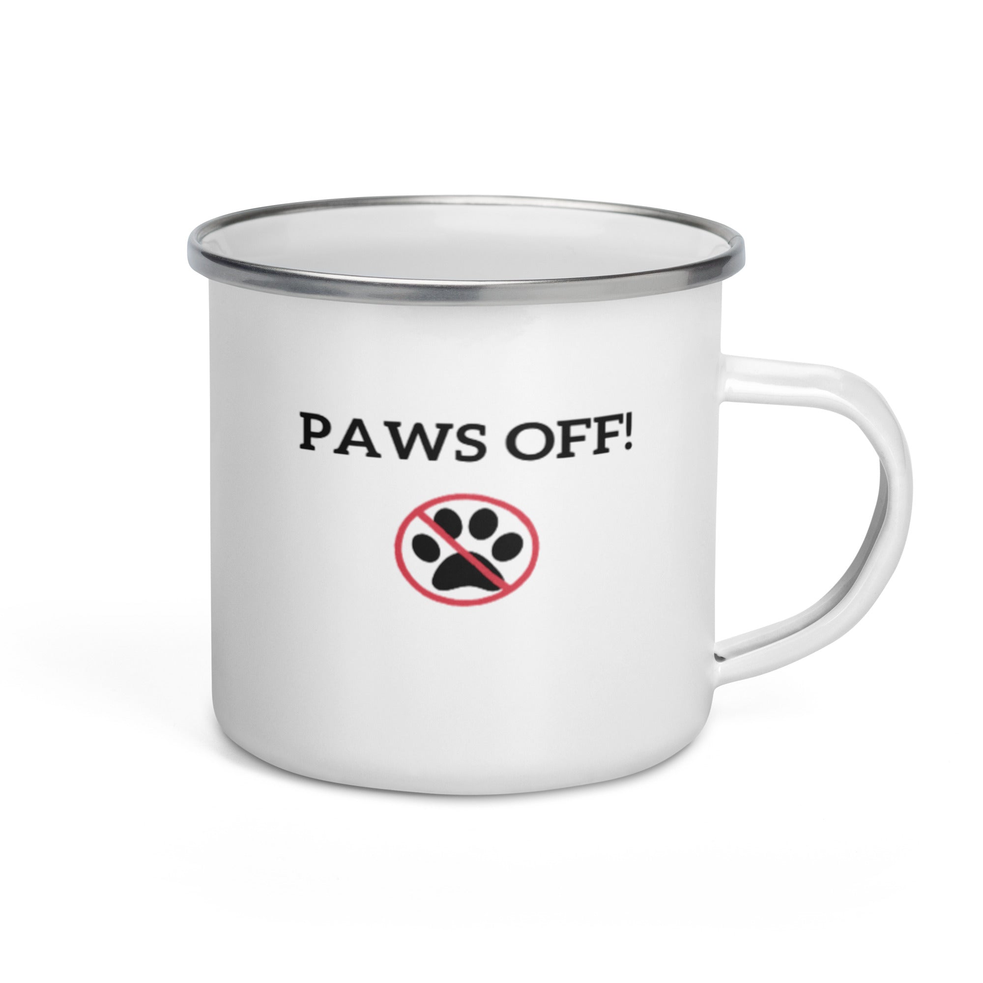 "Paws Off" Enamel Mug