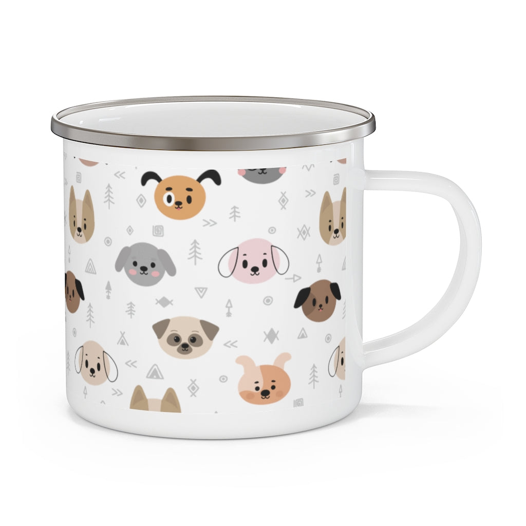 "Cute Cartoon Dogs" Enamel Camping Mug