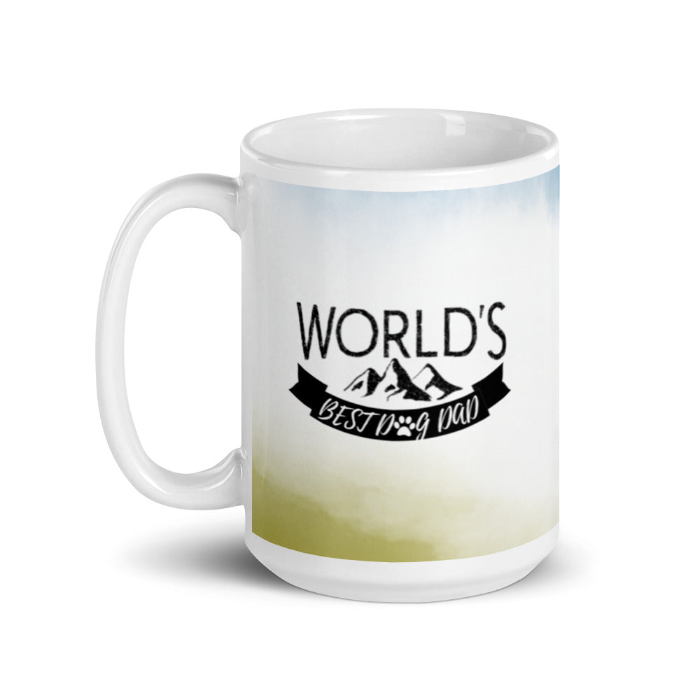 "Worlds Best Dog Dad" White glossy mug